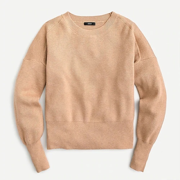 J. Crew Sweaters - J.Crew Khaki Balloon Sleeve Crewneck Sweater